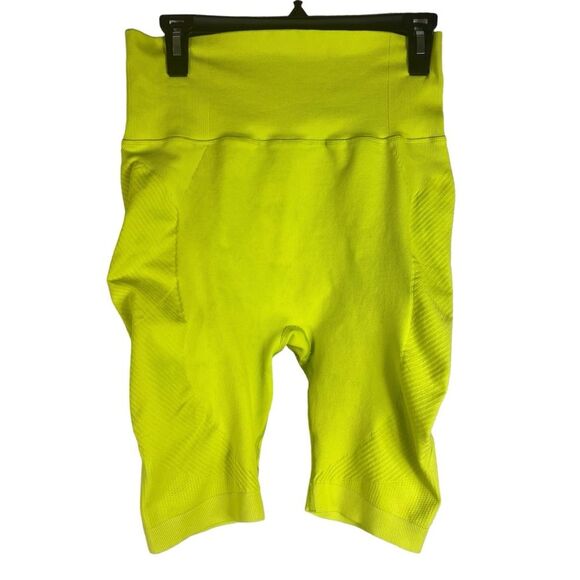 Sweaty Betty Neon Punch Yellow Green High Waisted Bike Shorts Large SB5464 - Picture 1 of 10